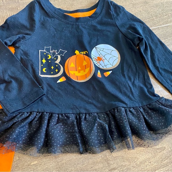 Cat & Jack Toddler Girl Boo Peplum Top & Candy Corn Leggings Set Size 12M NWT - Picture 2 of 5